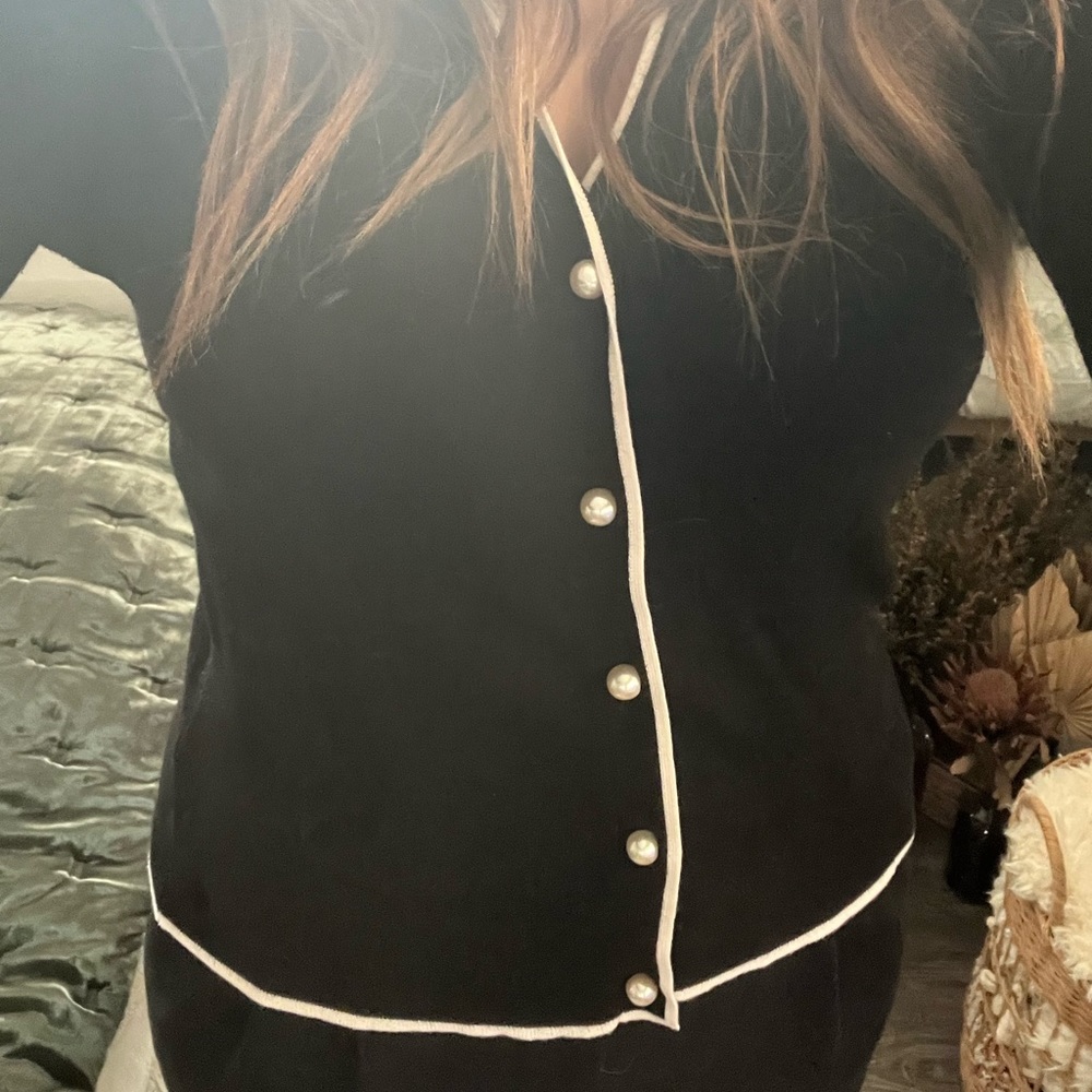 Zara Button Down Knit Sweater Medium - image 6